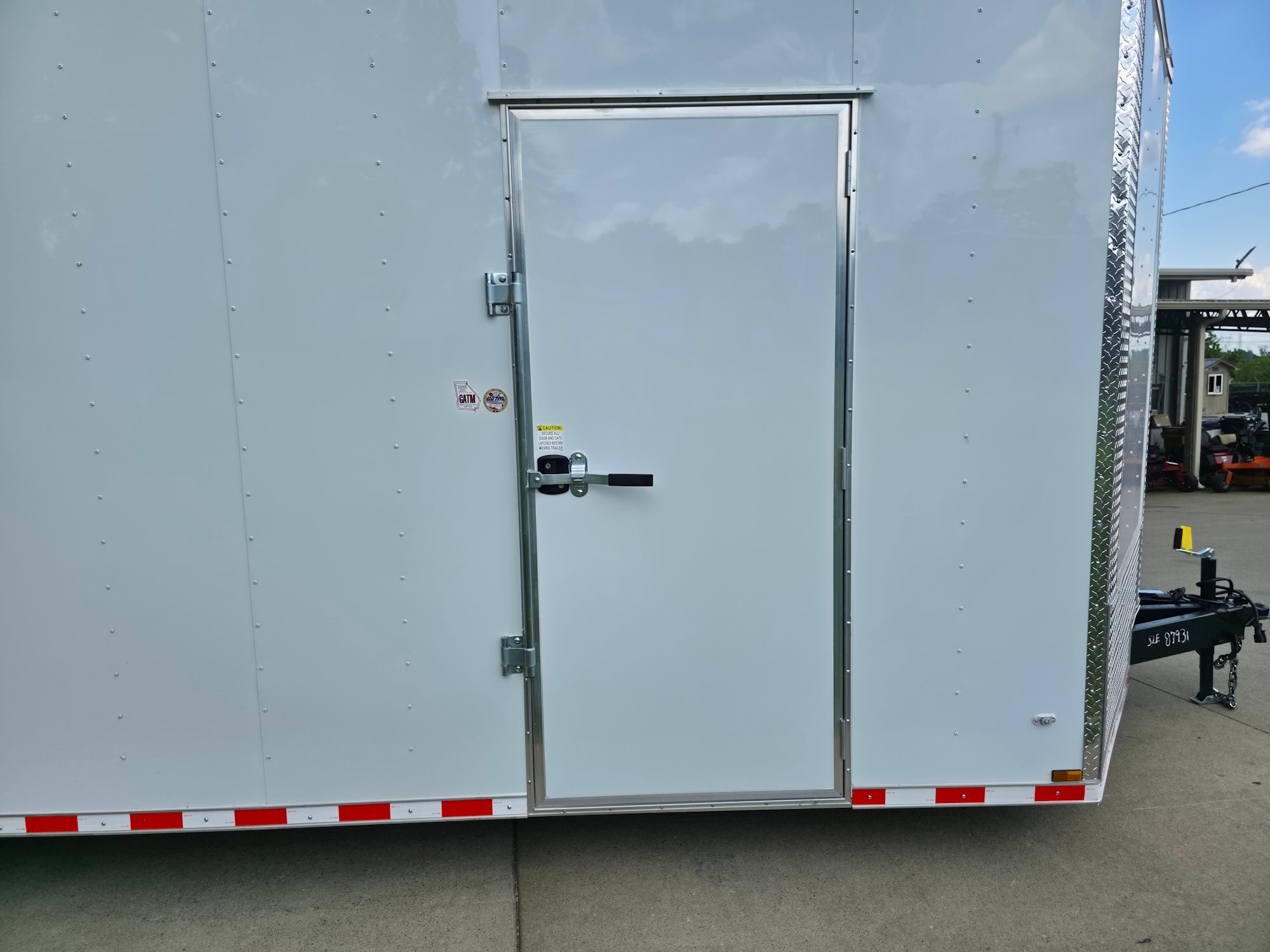 8.5×28 V Nose White Enclosed Trailer 7,000lb Axles Silver ATP - Image 15