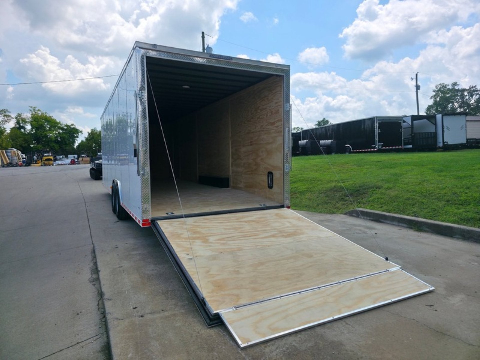 8.5×28 V Nose White Enclosed Trailer 7,000lb Axles Silver ATP - Image 10