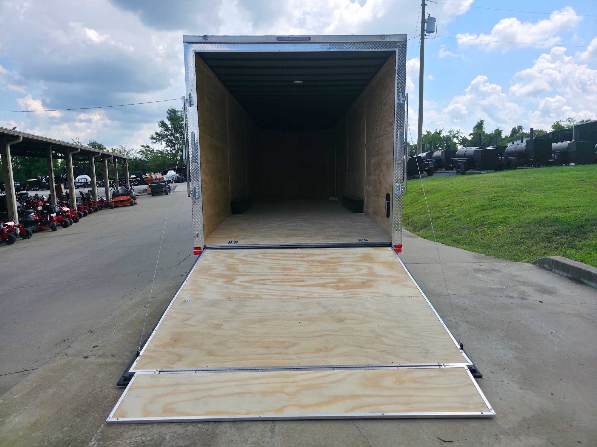 8.5×28 V Nose White Enclosed Trailer 7,000lb Axles Silver ATP - Image 11