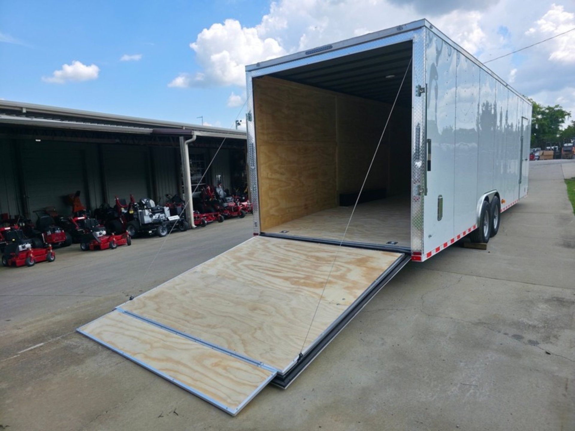8.5×28 V Nose White Enclosed Trailer 7,000lb Axles Silver ATP - Image 12