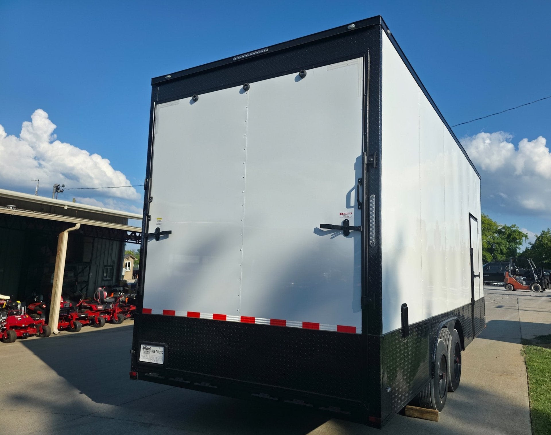 8.5×20 White V-Nose Enclosed Trailer with Blackout Pkg 9′ Interior (2) 10,000LB Axles - Image 6