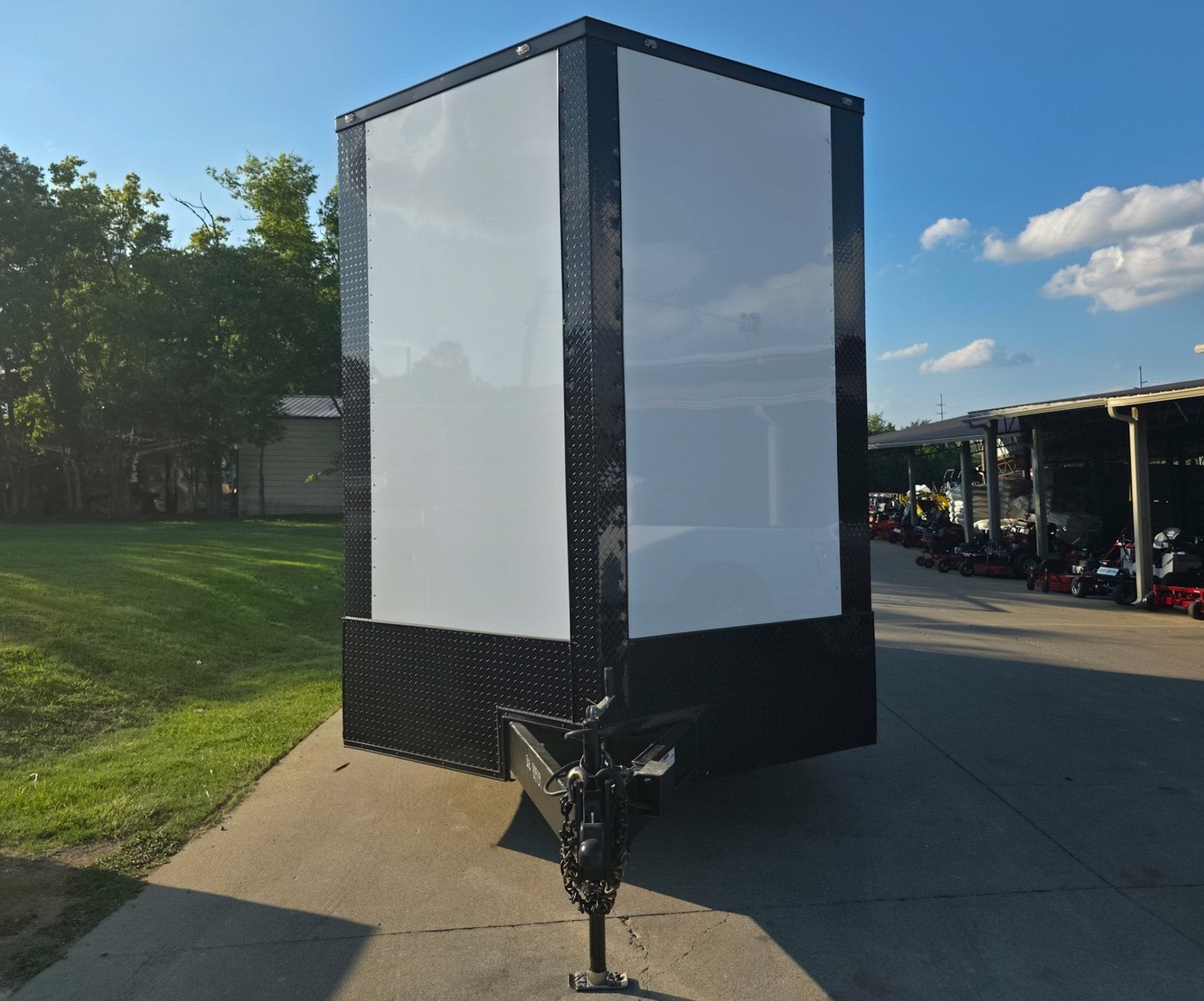 8.5×20 White V-Nose Enclosed Trailer with Blackout Pkg 9′ Interior (2) 10,000LB Axles - Image 3