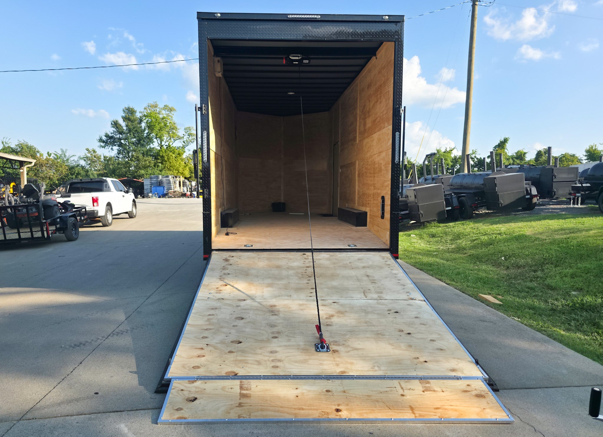 8.5×20 White V-Nose Enclosed Trailer with Blackout Pkg 9′ Interior (2) 10,000LB Axles - Image 9