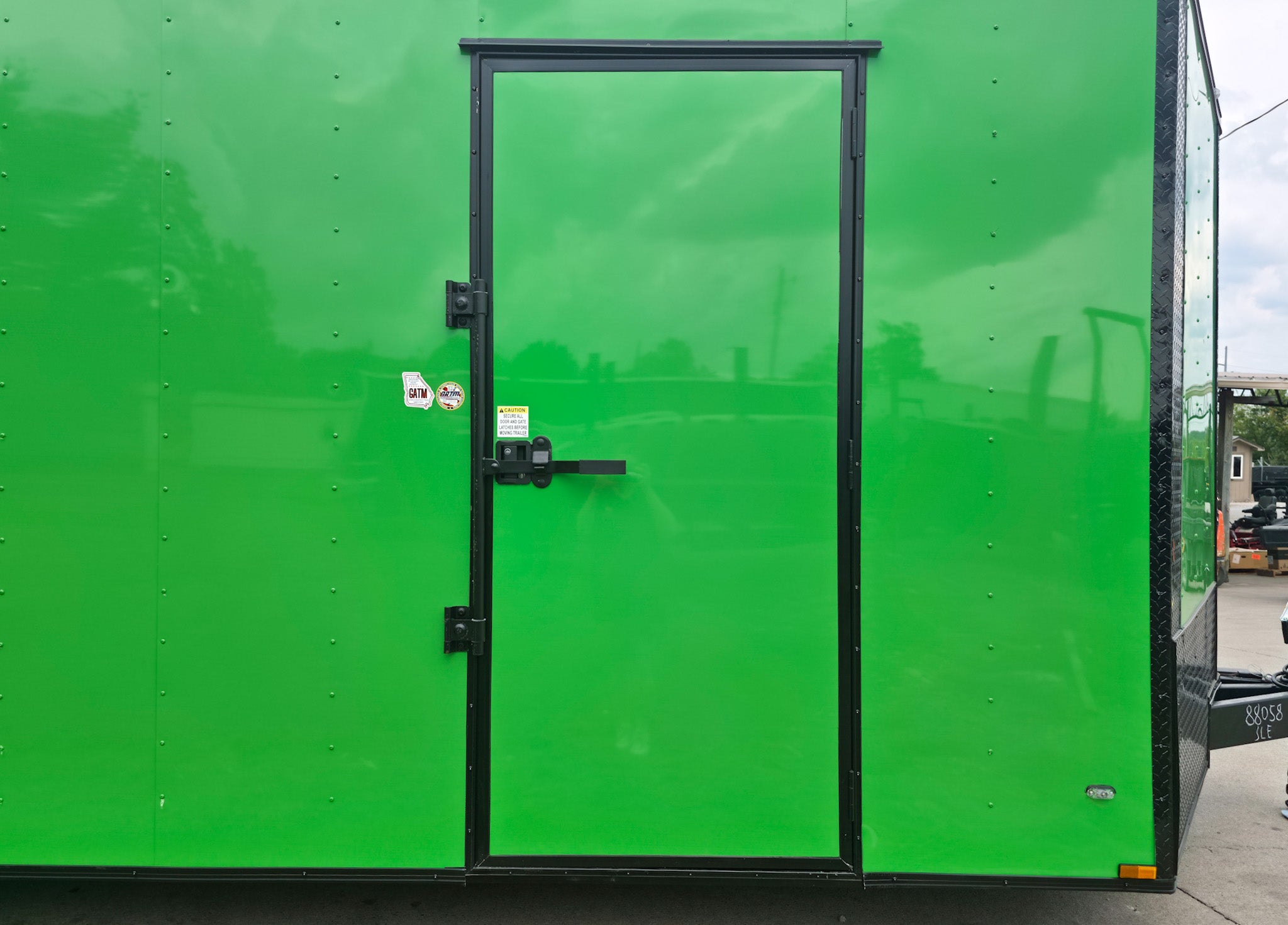 8.5×24 V Nose Neon Green Enclosed Trailer (2) 5200 LB Axles With Brakes 7 Ft Interior Height With Black Out Package - Image 14