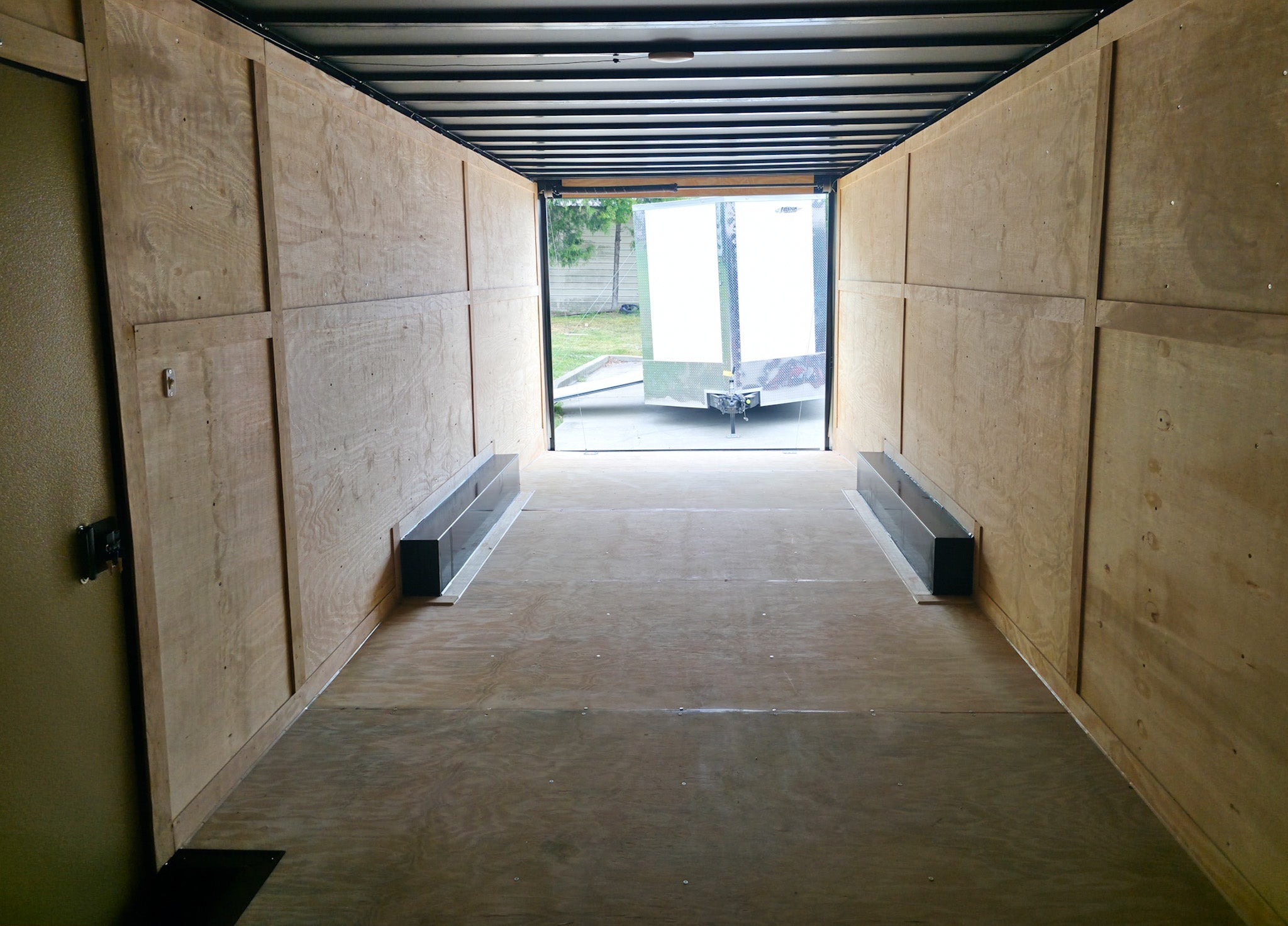 8.5×24 V Nose Neon Green Enclosed Trailer (2) 5200 LB Axles With Brakes 7 Ft Interior Height With Black Out Package - Image 23