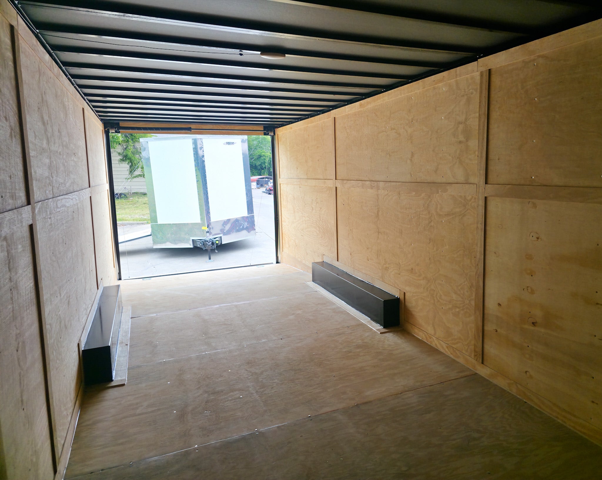 8.5×24 V Nose Neon Green Enclosed Trailer (2) 5200 LB Axles With Brakes 7 Ft Interior Height With Black Out Package - Image 24