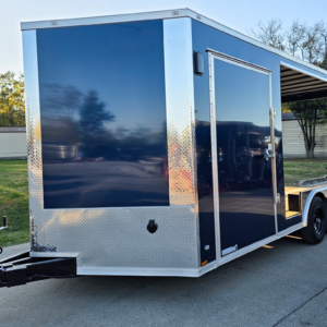 8.5×18 Indigo Enclosed Trailer Hybrid V-Nose with Roof (2)5,200LB Axles