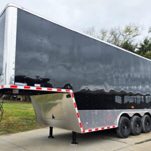 8.5X26 Gooseneck Enclosed Trailer with 9′ Interior (3) 7,000lb Axles
