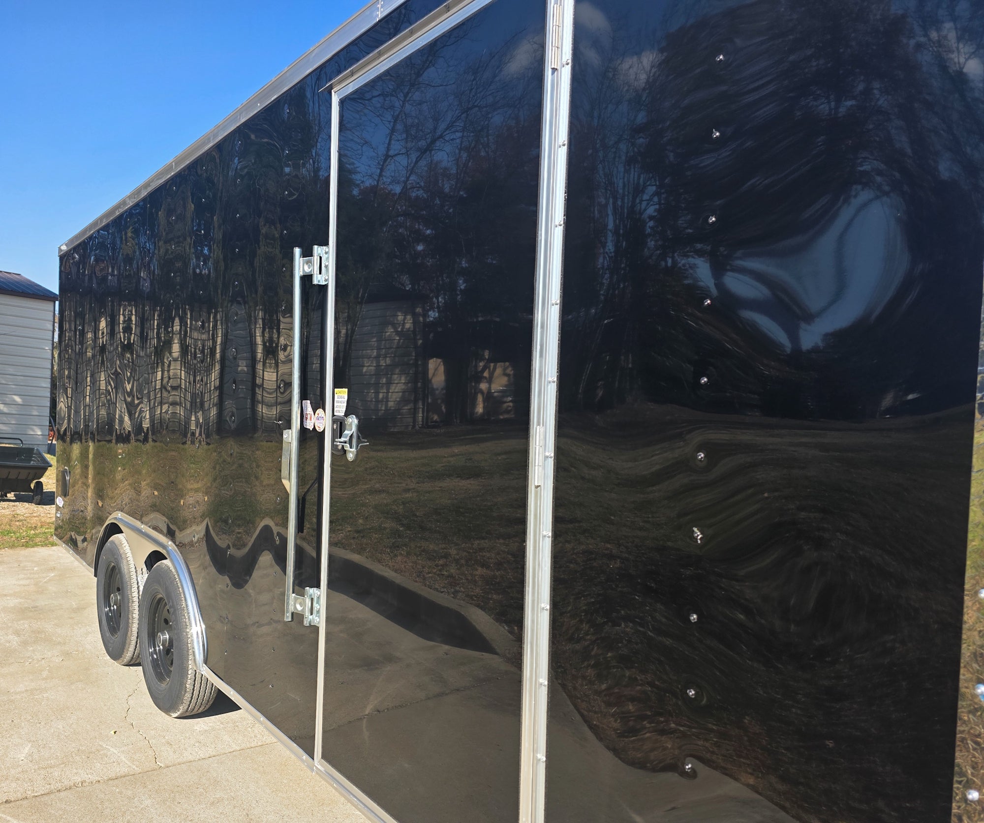 8.5×20 Black V-Nose Enclosed Trailer with Silver ATP (2) 52000lb Axles - Image 26