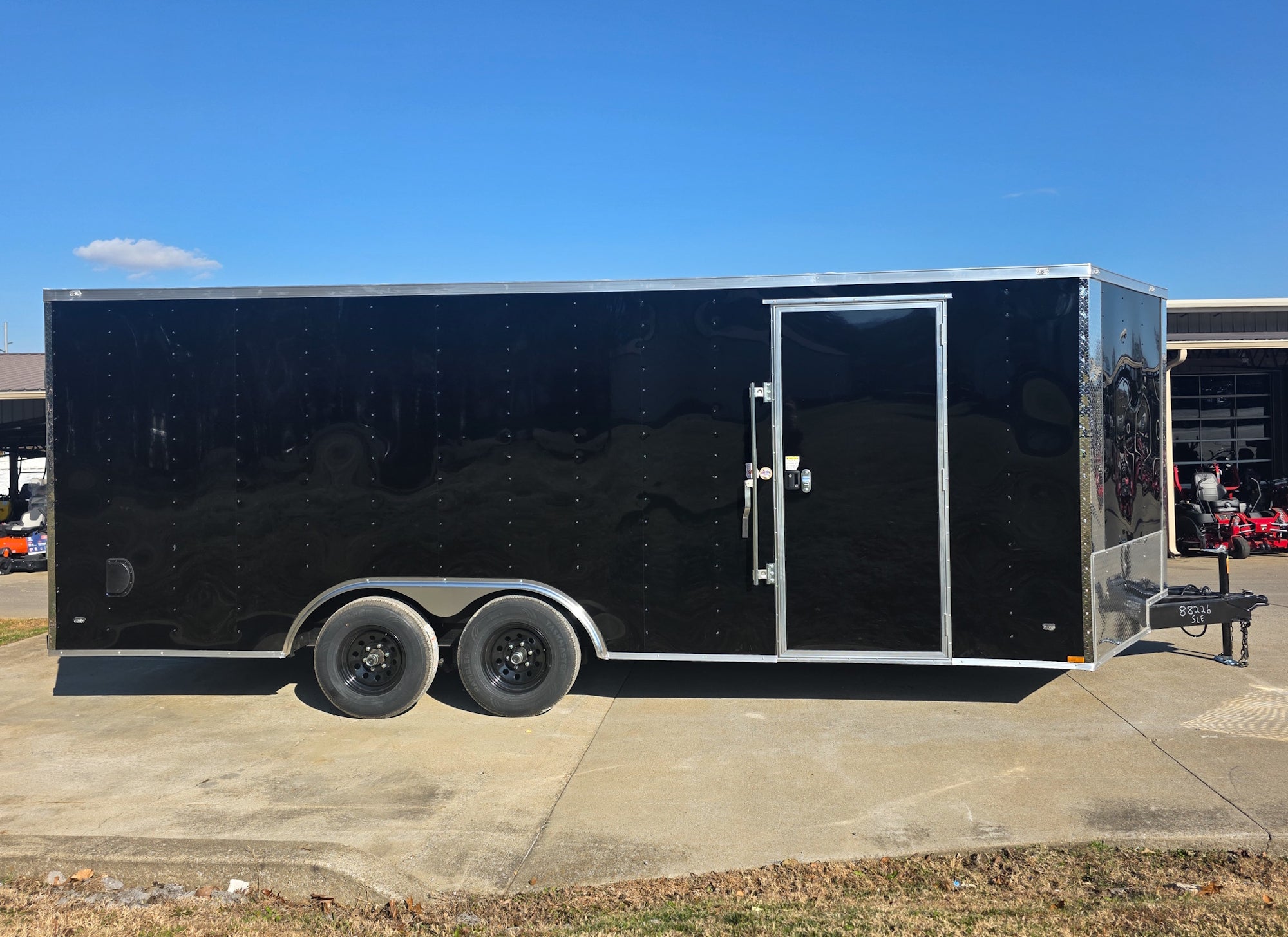8.5×20 Black V-Nose Enclosed Trailer with Silver ATP (2) 52000lb Axles - Image 5