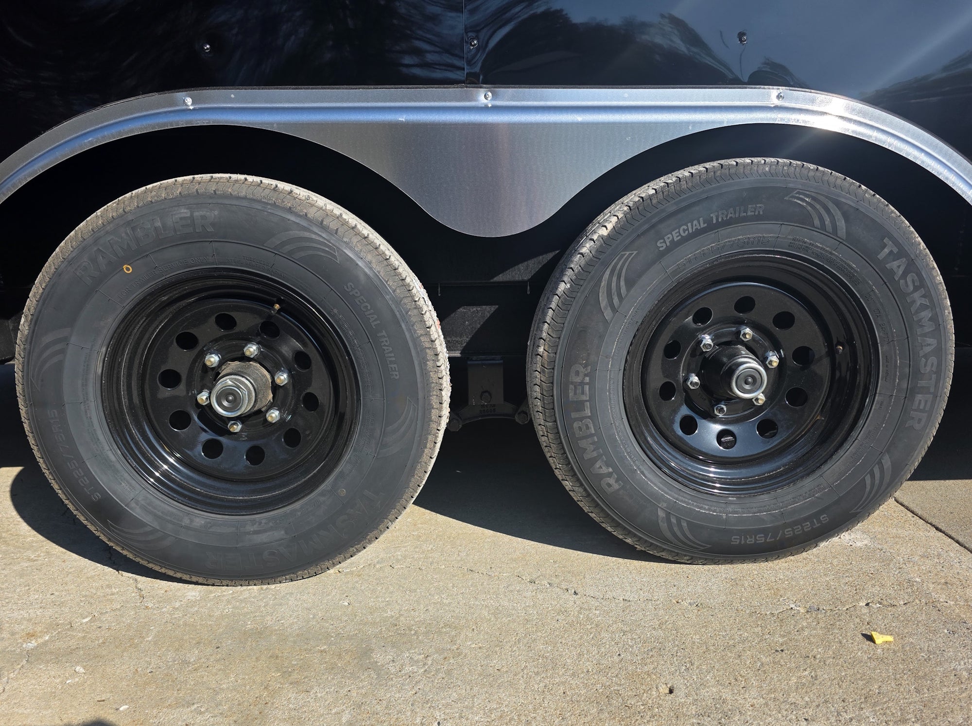 8.5×20 Black V-Nose Enclosed Trailer with Silver ATP (2) 52000lb Axles - Image 28