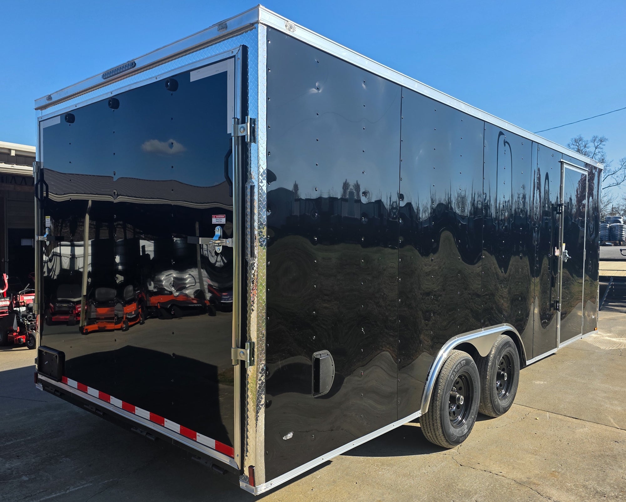 8.5×20 Black V-Nose Enclosed Trailer with Silver ATP (2) 52000lb Axles - Image 8
