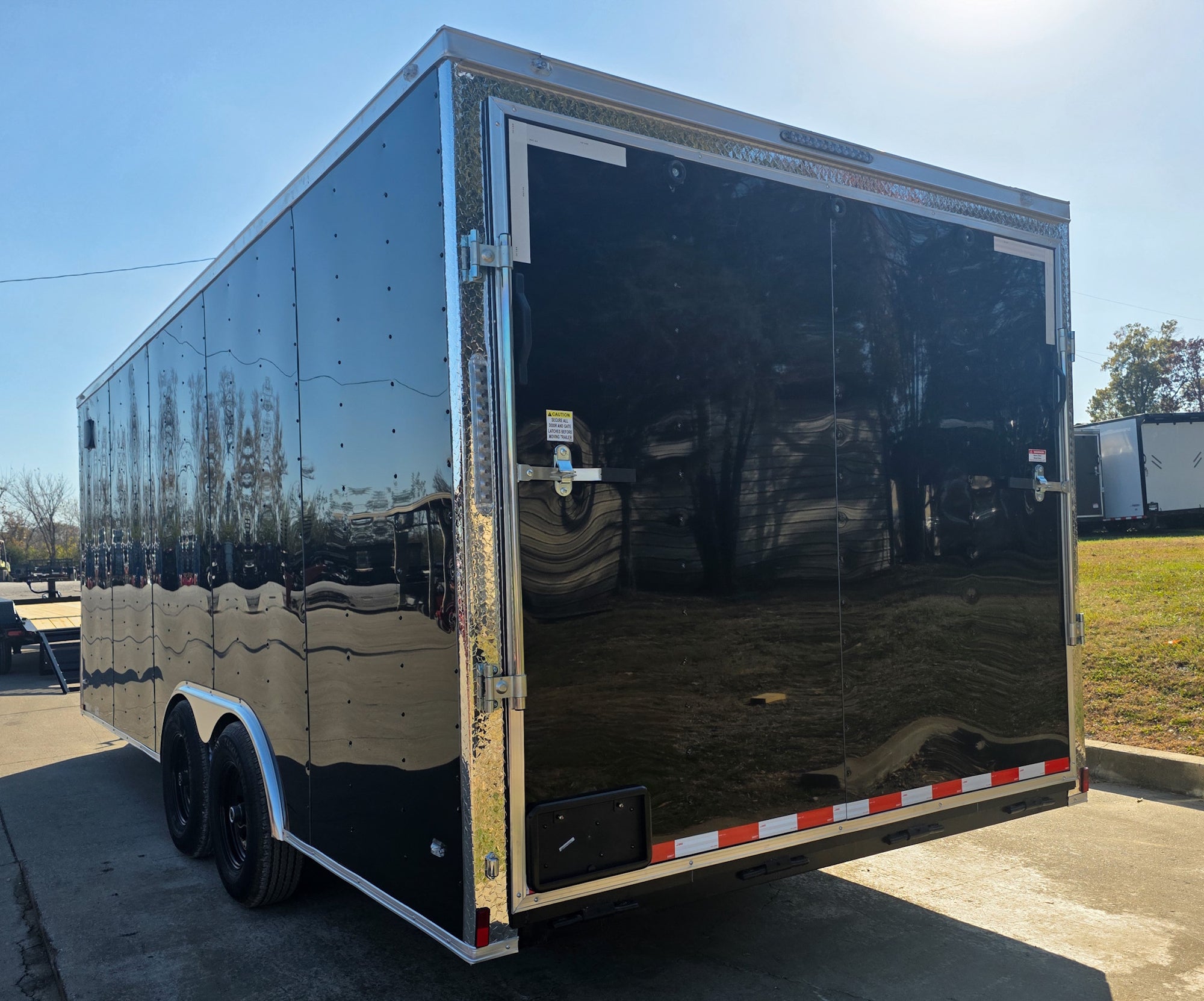 8.5×20 Black V-Nose Enclosed Trailer with Silver ATP (2) 52000lb Axles - Image 6