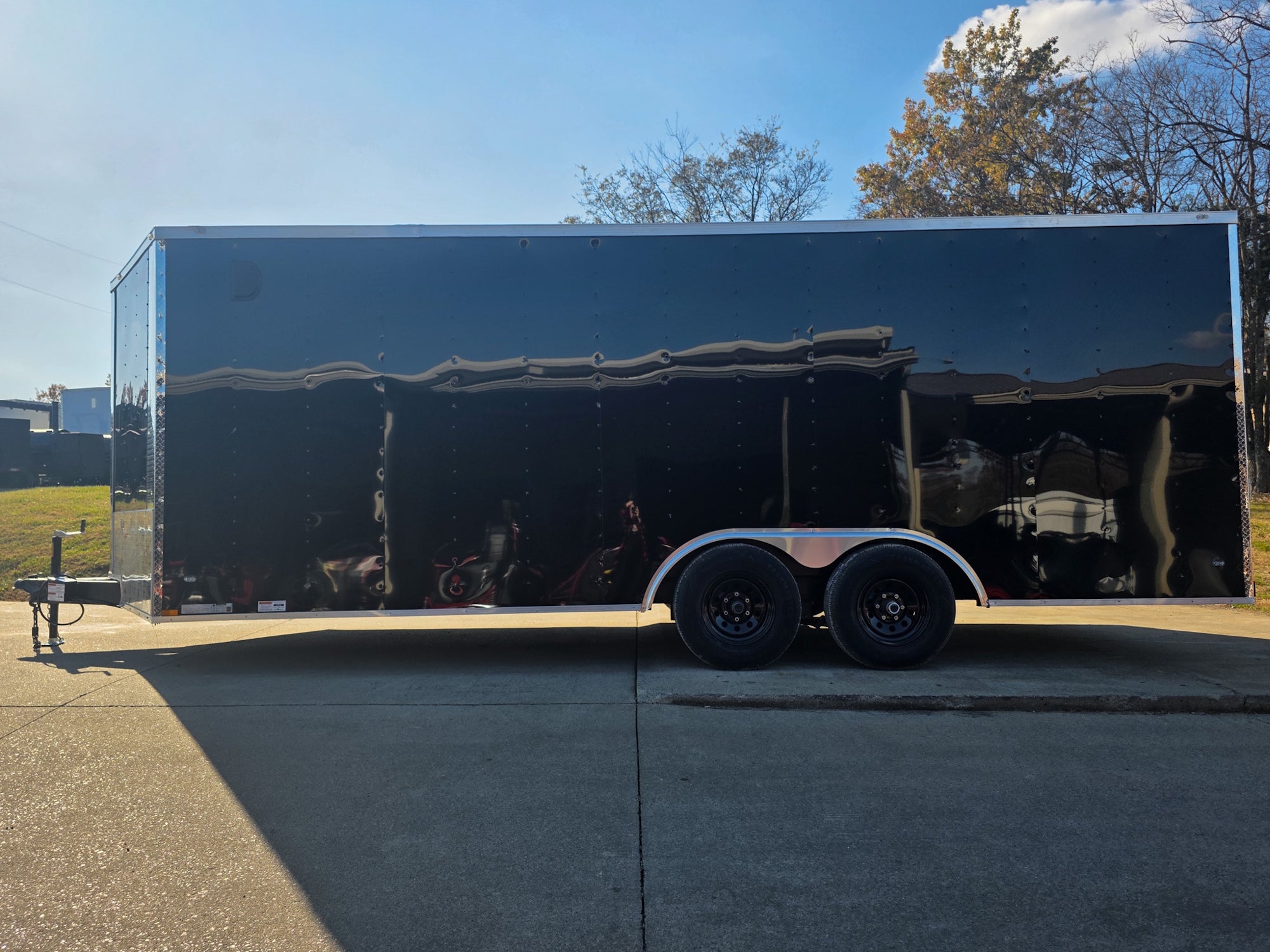 8.5×20 Black V-Nose Enclosed Trailer with Silver ATP (2) 52000lb Axles - Image 4