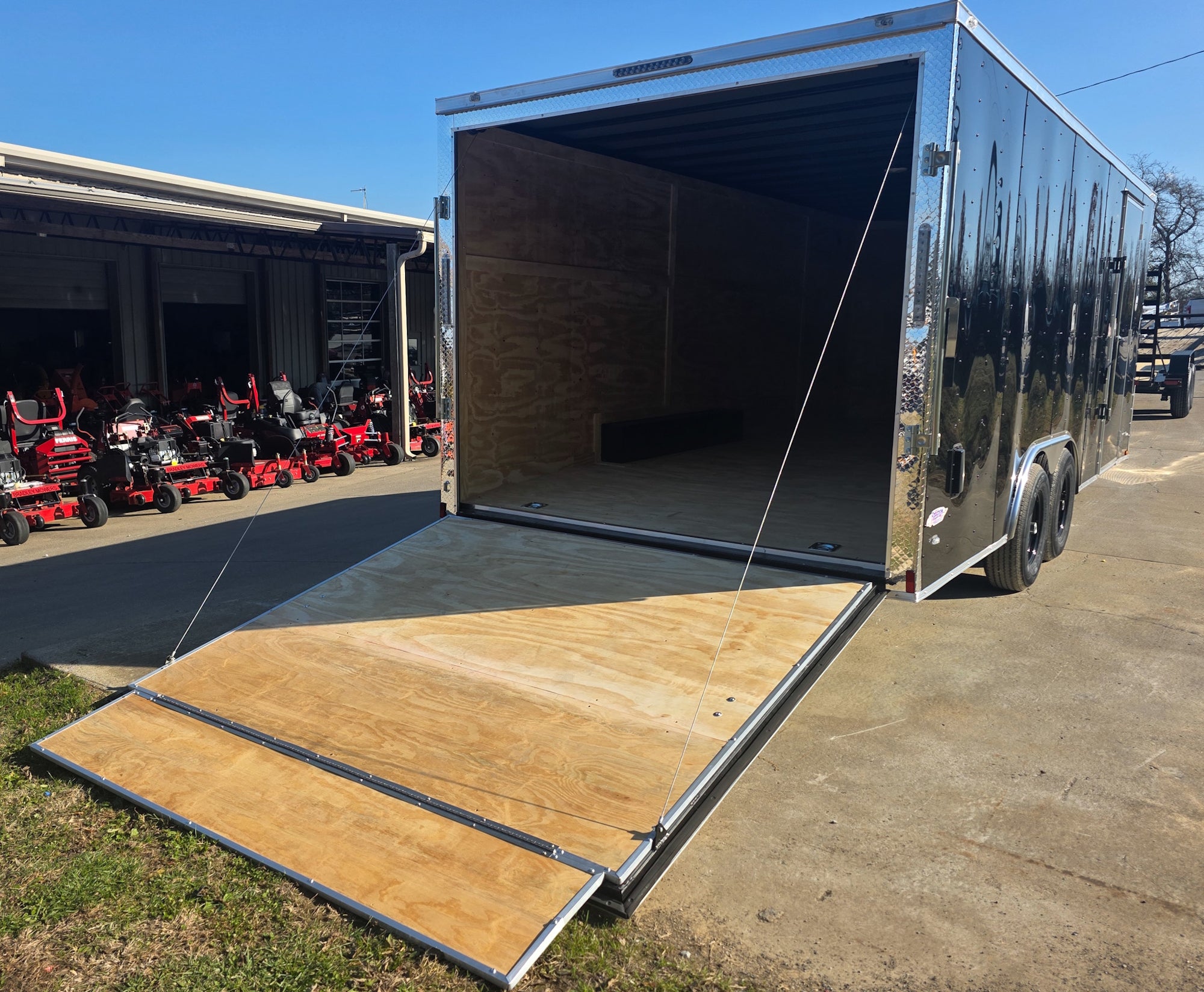8.5×20 Black V-Nose Enclosed Trailer with Silver ATP (2) 52000lb Axles - Image 9