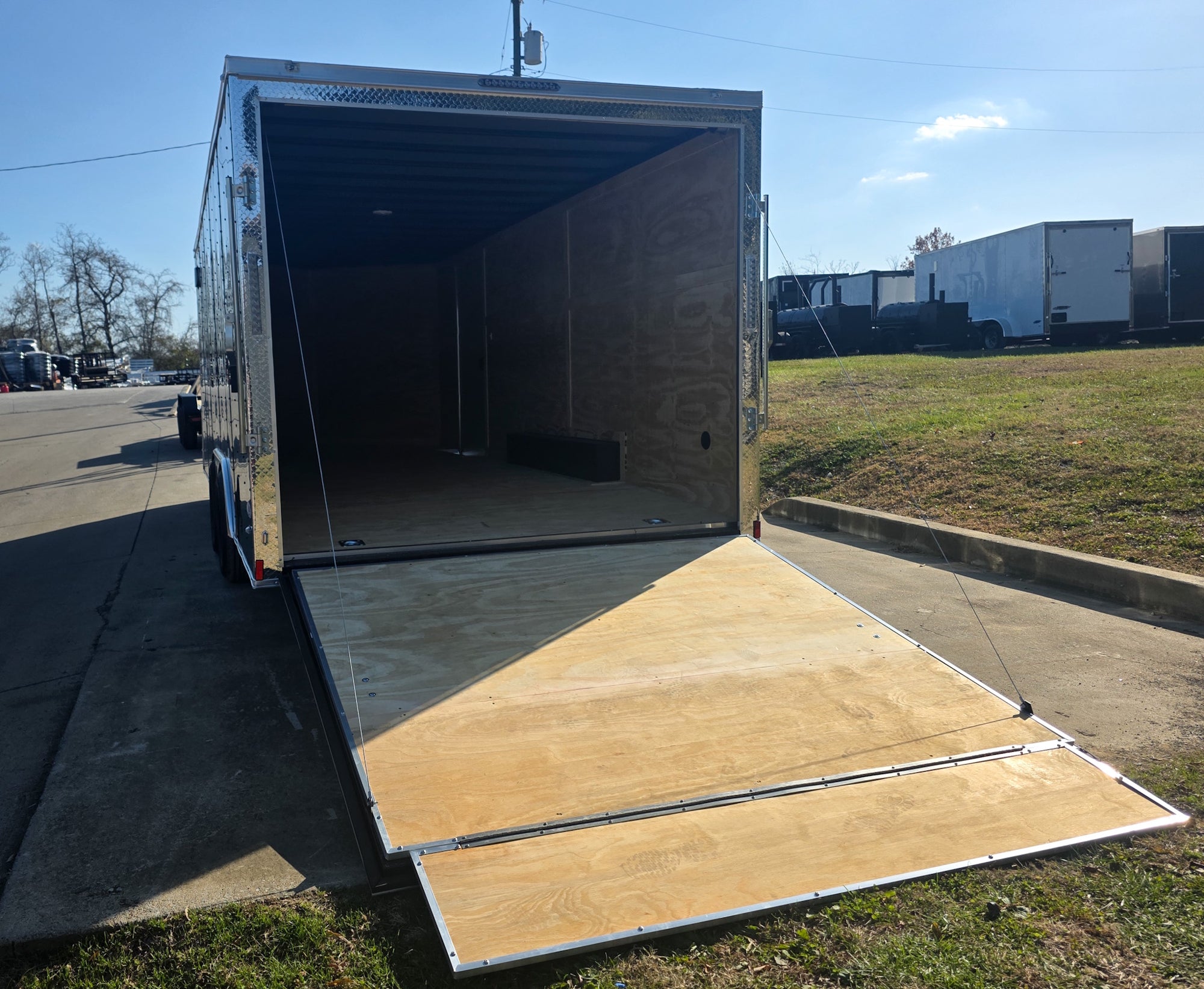 8.5×20 Black V-Nose Enclosed Trailer with Silver ATP (2) 52000lb Axles - Image 11