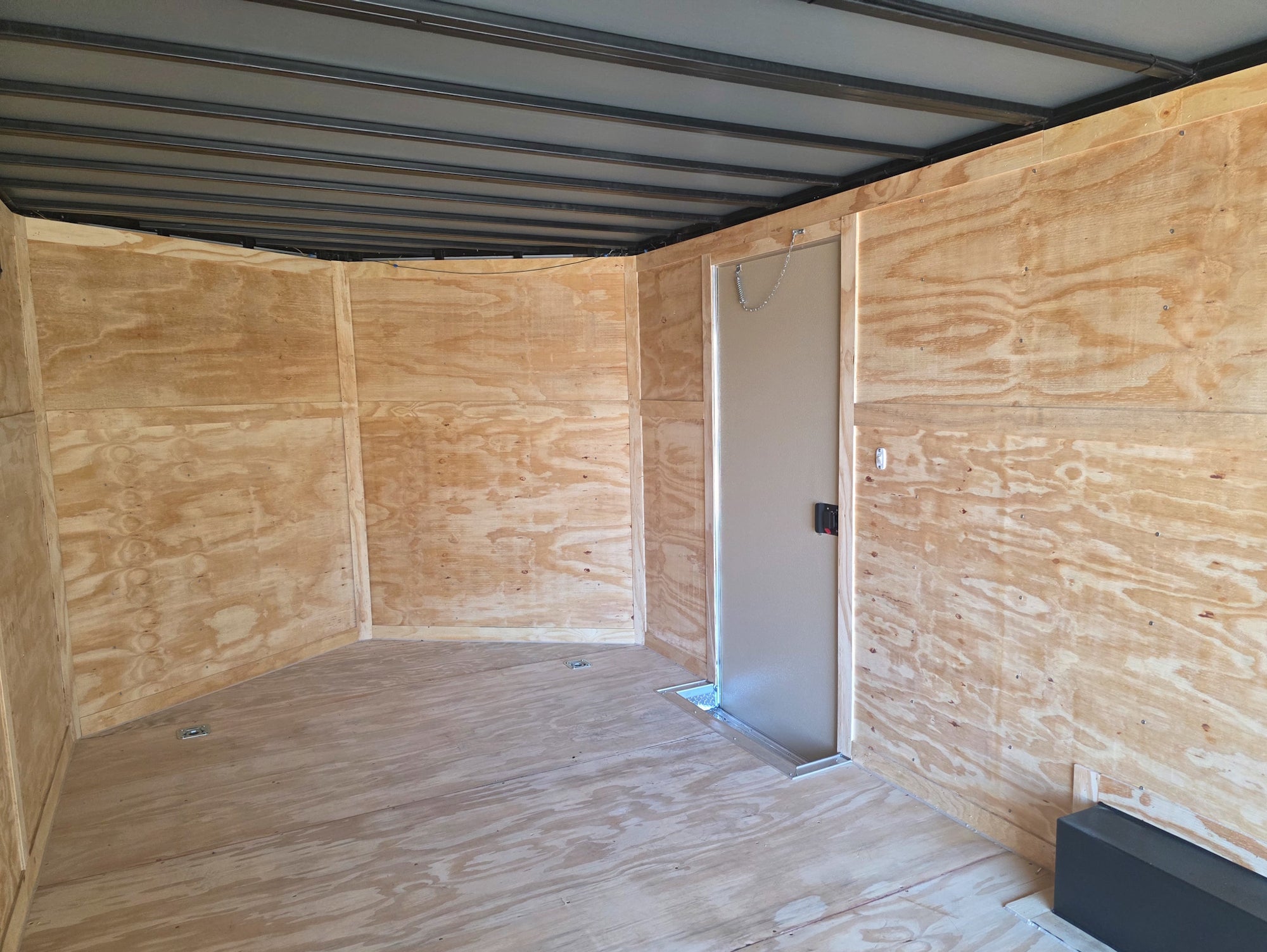 8.5×20 Black V-Nose Enclosed Trailer with Silver ATP (2) 52000lb Axles - Image 16