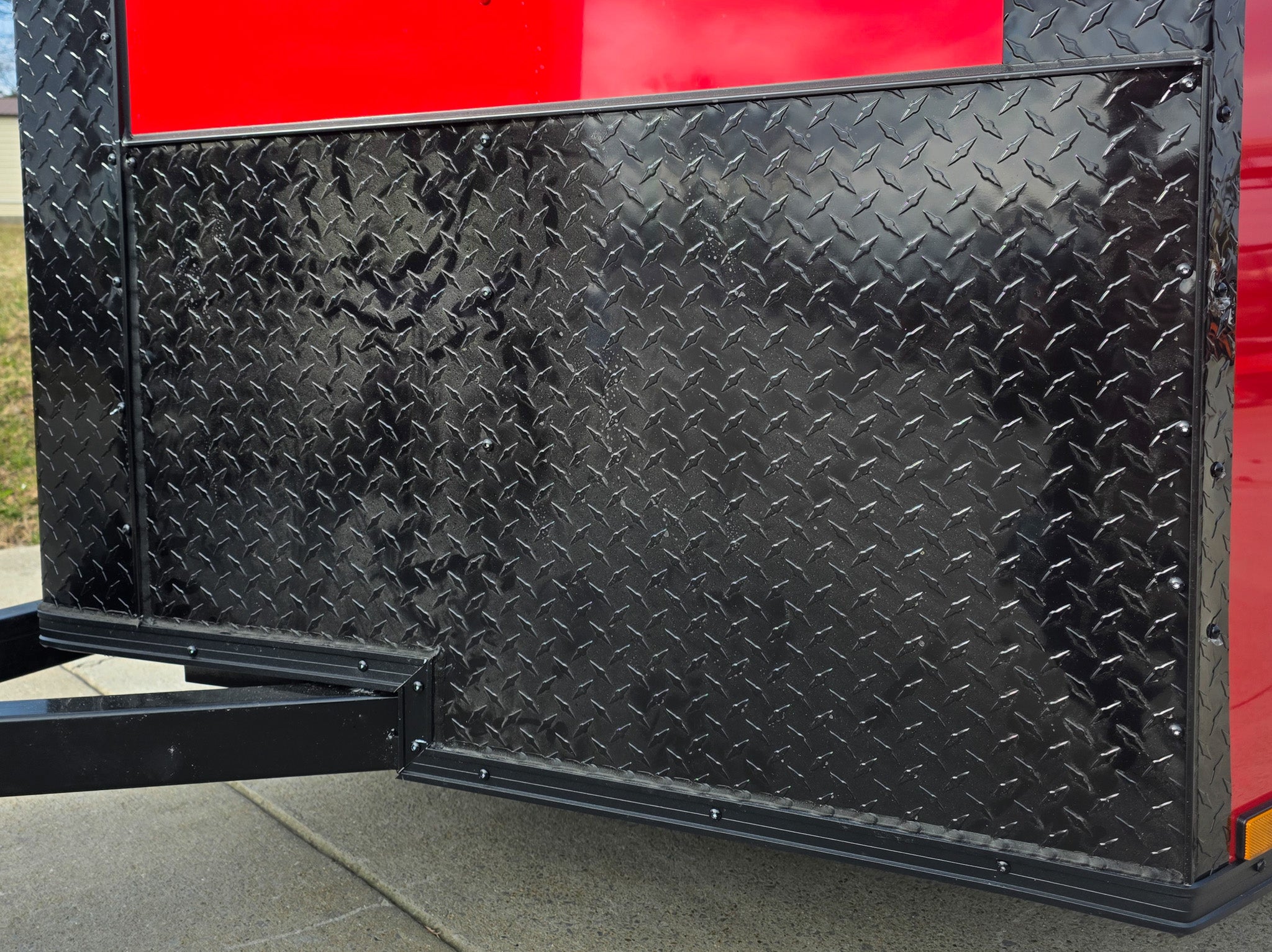 6×12 Enclosed Trailer Red V-Nose Blackout Package (1) 3,500lb Axle with Windows - Image 13