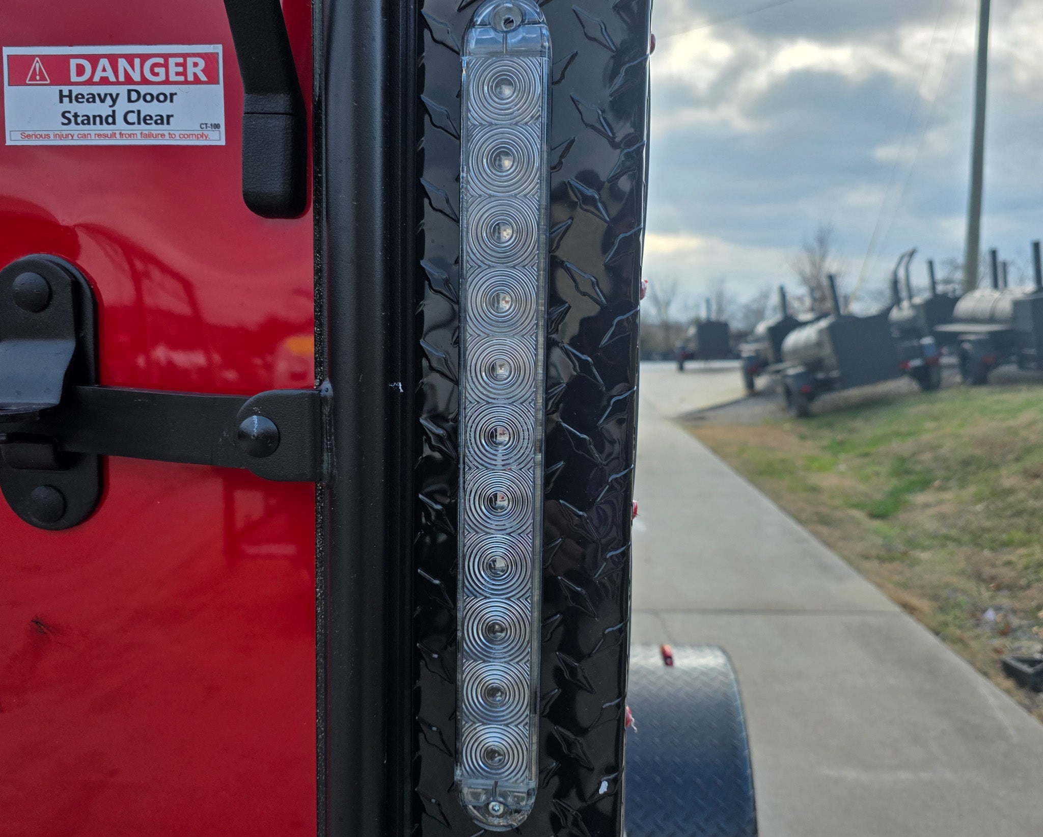 6×12 Enclosed Trailer Red V-Nose Blackout Package (1) 3,500lb Axle with Windows - Image 25