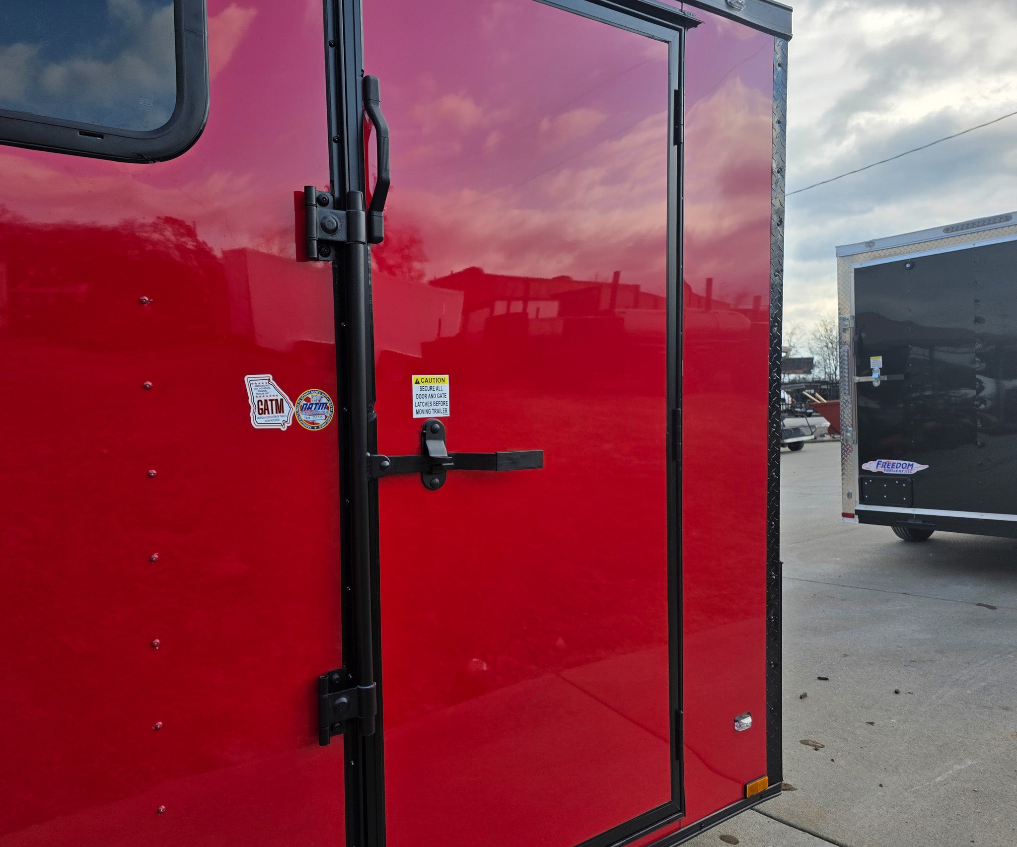 6×12 Enclosed Trailer Red V-Nose Blackout Package (1) 3,500lb Axle with Windows - Image 15
