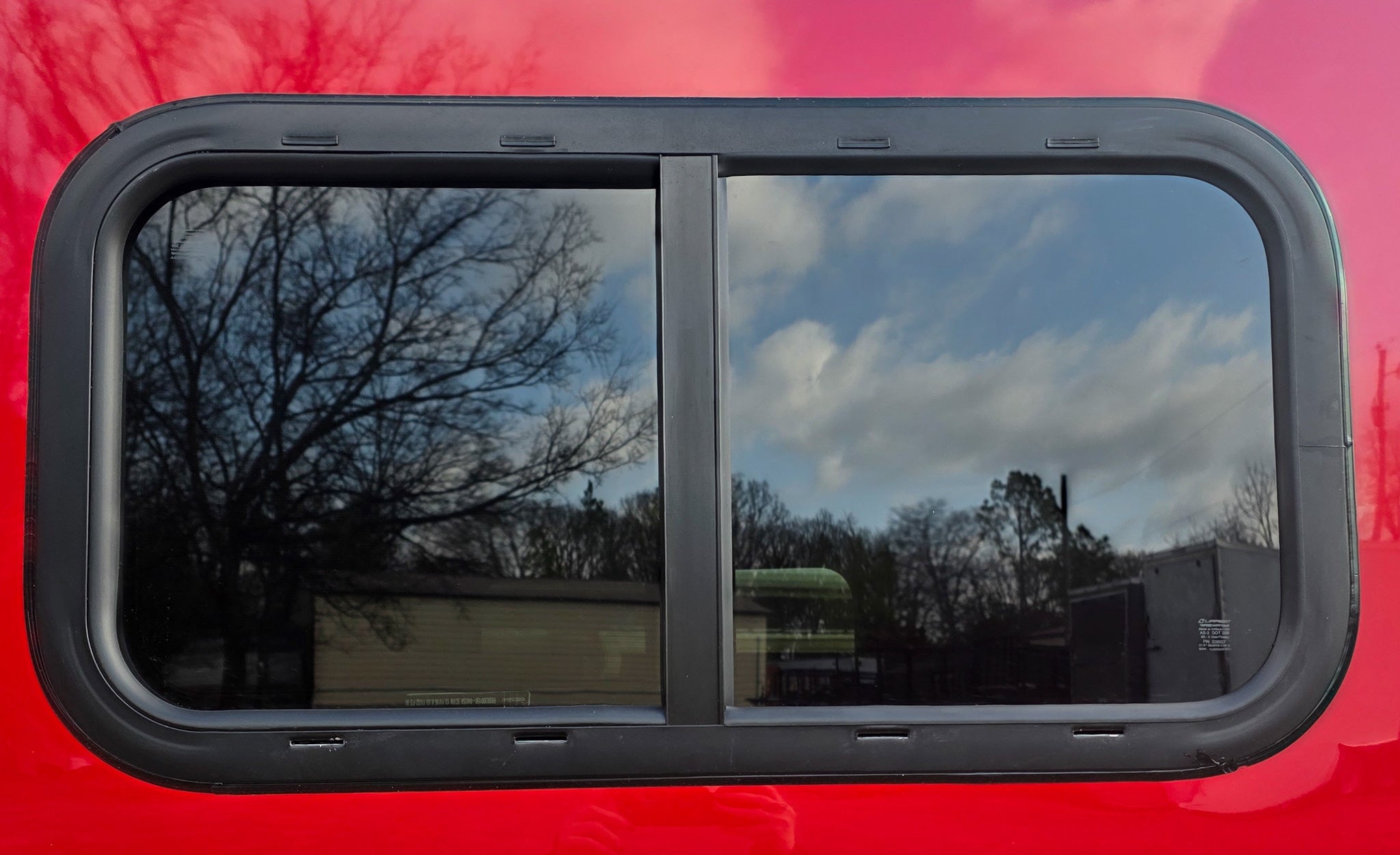 6×12 Enclosed Trailer Red V-Nose Blackout Package (1) 3,500lb Axle with Windows - Image 18