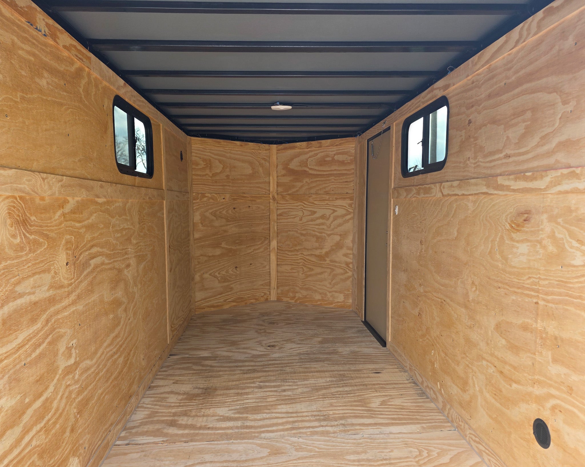 6×12 Enclosed Trailer Red V-Nose Blackout Package (1) 3,500lb Axle with Windows - Image 19