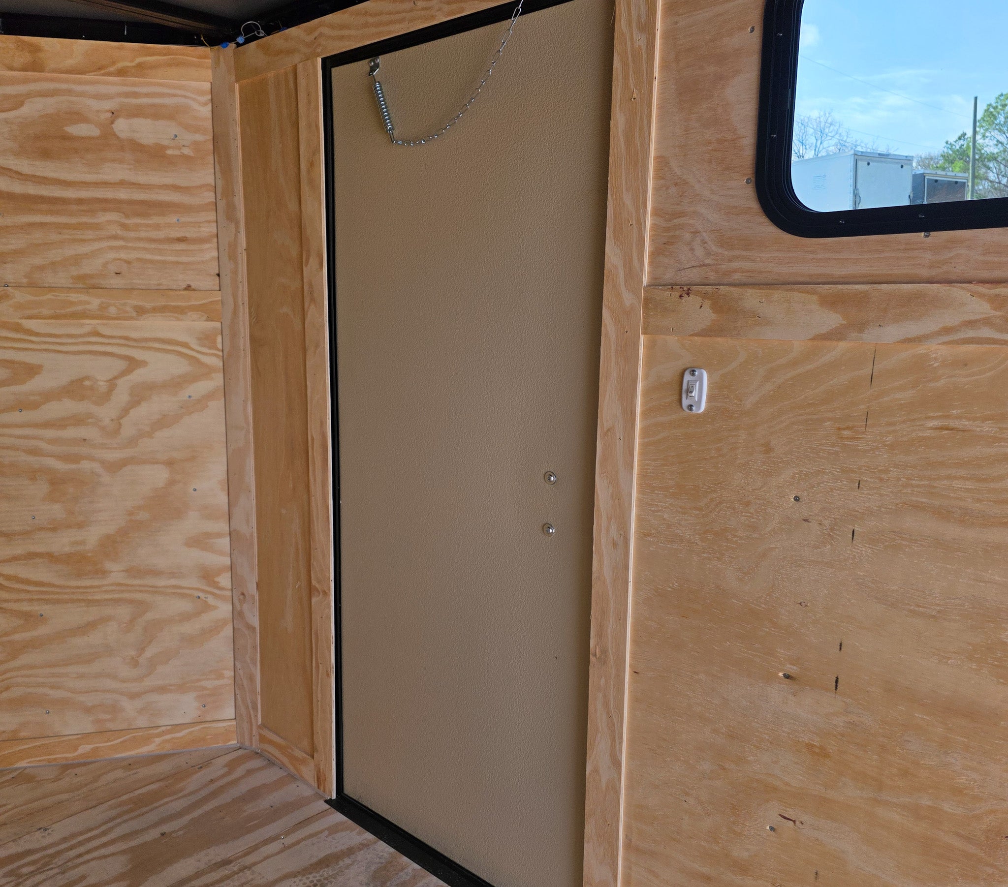 6×12 Enclosed Trailer Red V-Nose Blackout Package (1) 3,500lb Axle with Windows - Image 24