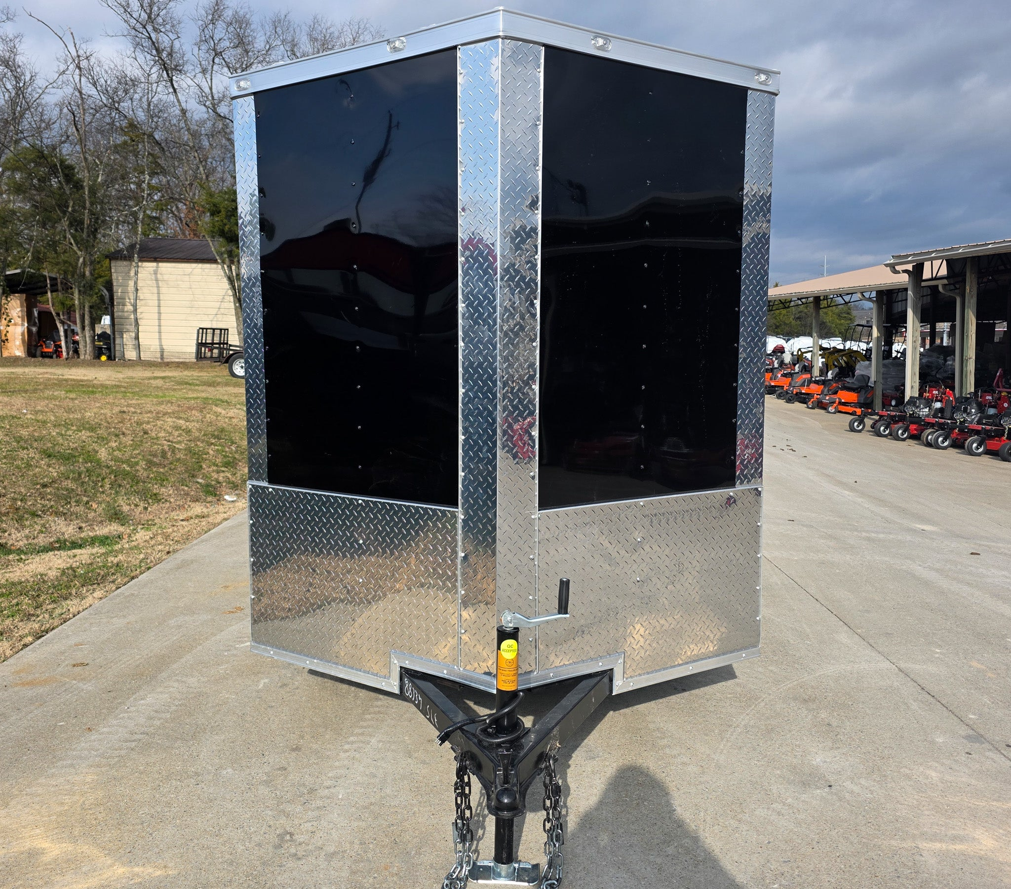 6×12 Black V-Nose Enclosed Trailer with Silver ATP (1) 3,500lb Axle - Image 2