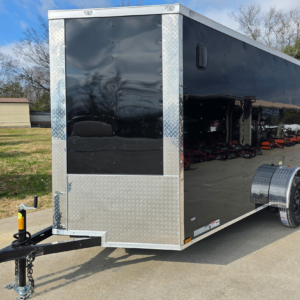 6×12 Black V-Nose Enclosed Trailer with Silver ATP (1) 3,500lb Axle