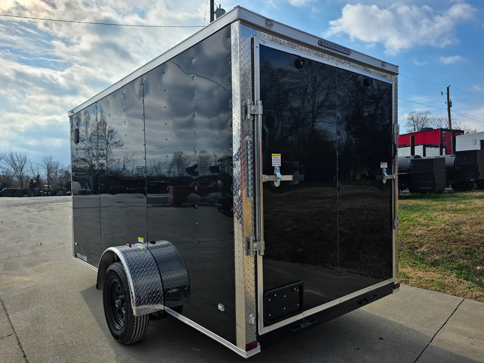 6×12 Black V-Nose Enclosed Trailer with Silver ATP (1) 3,500lb Axle - Image 6