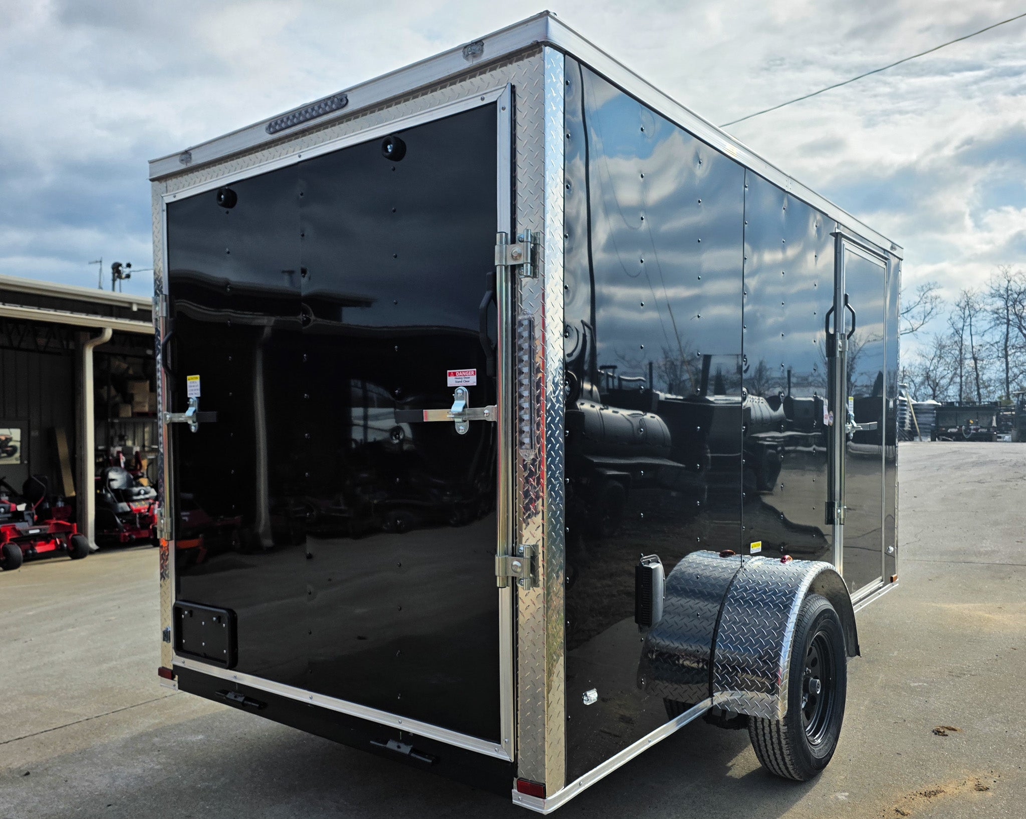 6×12 Black V-Nose Enclosed Trailer with Silver ATP (1) 3,500lb Axle - Image 8