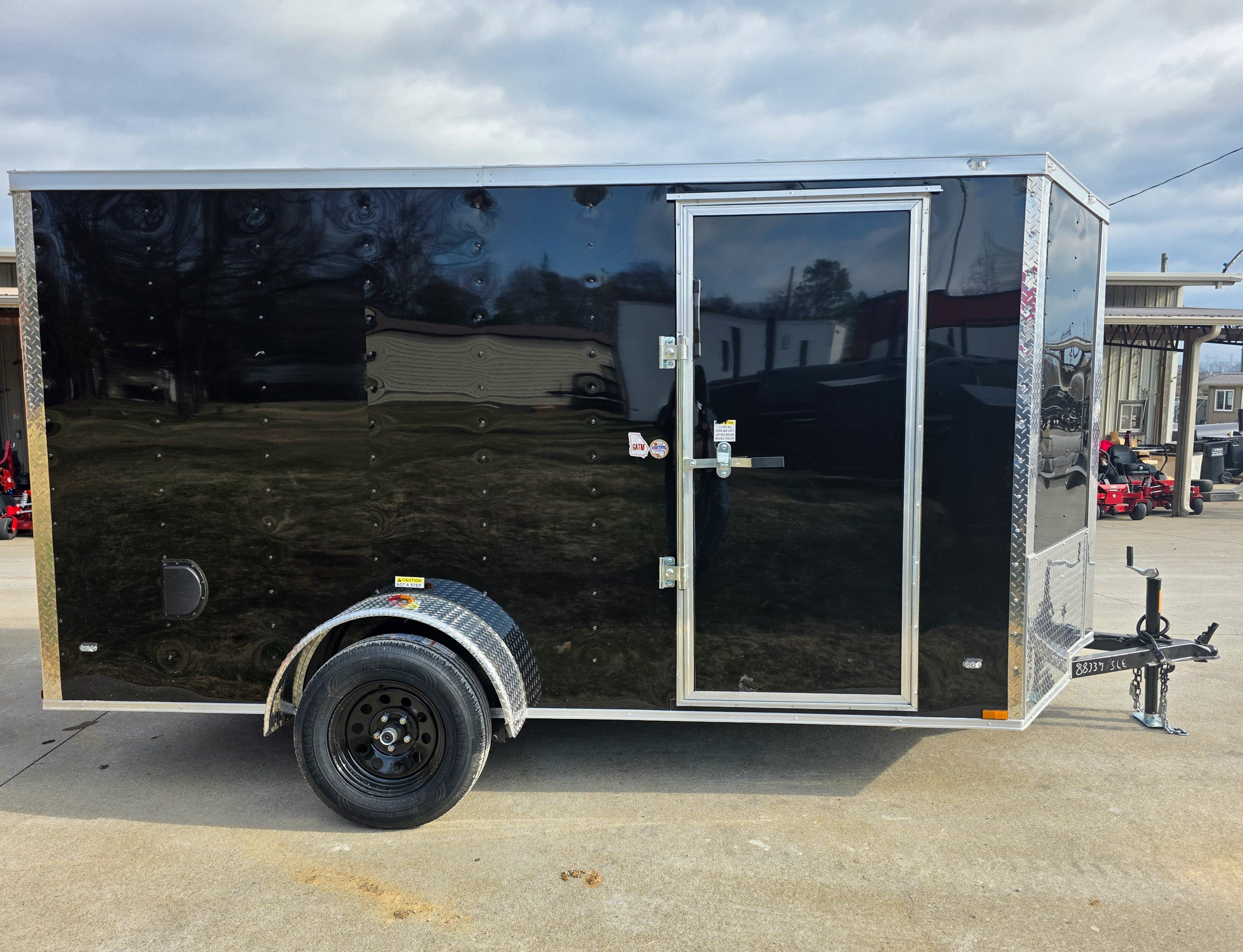 6×12 Black V-Nose Enclosed Trailer with Silver ATP (1) 3,500lb Axle - Image 5