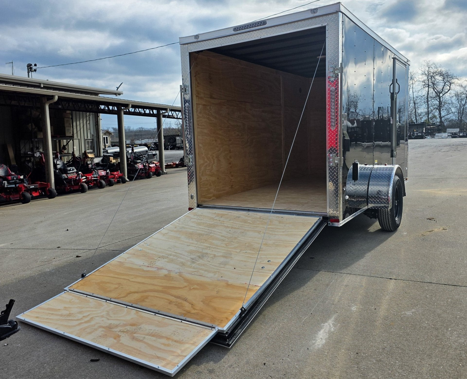 6×12 Black V-Nose Enclosed Trailer with Silver ATP (1) 3,500lb Axle - Image 9
