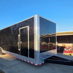 8.5×34 Black Flat Nose Enclosed Trailer (3) 5200lb Axles