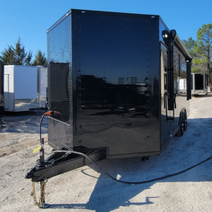 8.5′ X 20′ Black With Blackout Office and Command Center Enclosed Trailer