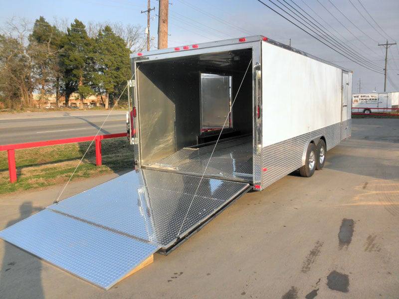 Enclosed Trailer 8.5′ X 24′ White – Cargo Bike Car Hauler Storage - Image 11