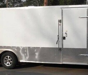 Enclosed Trailer 8.5′ X 24′ White – Cargo Bike Car Hauler Storage