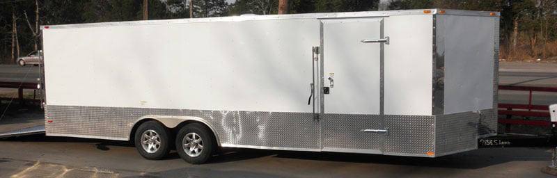 Enclosed Trailer 8.5′ X 24′ White – Cargo Bike Car Hauler Storage