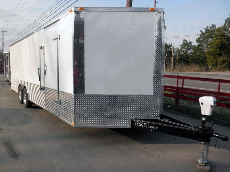 Enclosed Trailer 8.5′ X 24′ White – Cargo Bike Car Hauler Storage - Image 3