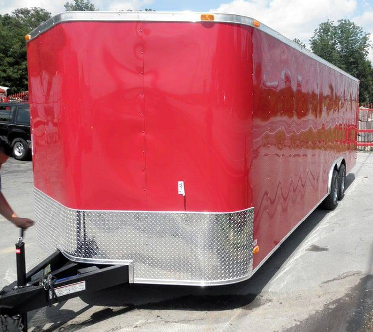 Enclosed Trailer 8.5’x24′ Red – Motorcycle Trailer Car Truck Argo ATV Hauler Storage