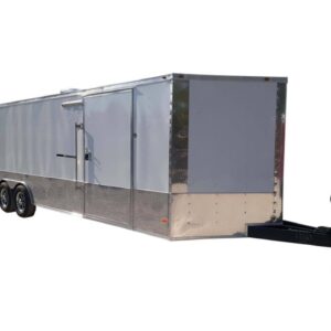 White Custom Enclosed Trailer 8.5′ X 26′ Car Hauler Storage