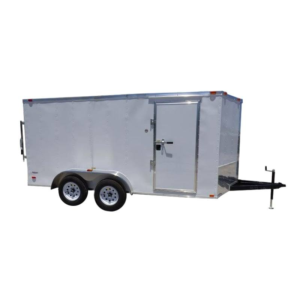 Enclosed Trailer 7’x14′ White – V-Nose Lawn Mower Cargo Trailer Storage