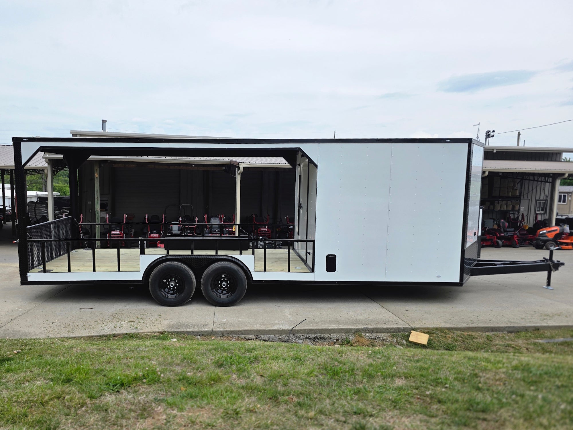 8.5’X24′ White Hybrid Enclosed Trailer W/ Roof Covered Deck and Gen box (2)7,000lb Axles - Image 6