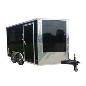 8.5×12 Black V-Nose Enclosed Trailer with Elect Pkg (2) 3500lb Axles Storage