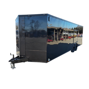 8.5×28 V-Nose Enclosed Trailer Black Out and Escape Door (2) 5,200lb Axles