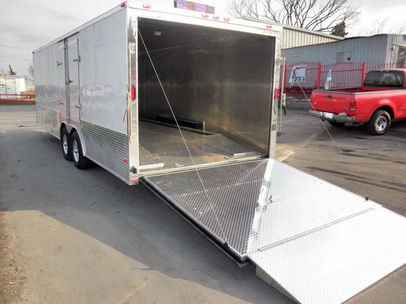 Enclosed Trailer 8.5′ X 24′ White – Cargo Bike Car Hauler Storage - Image 13