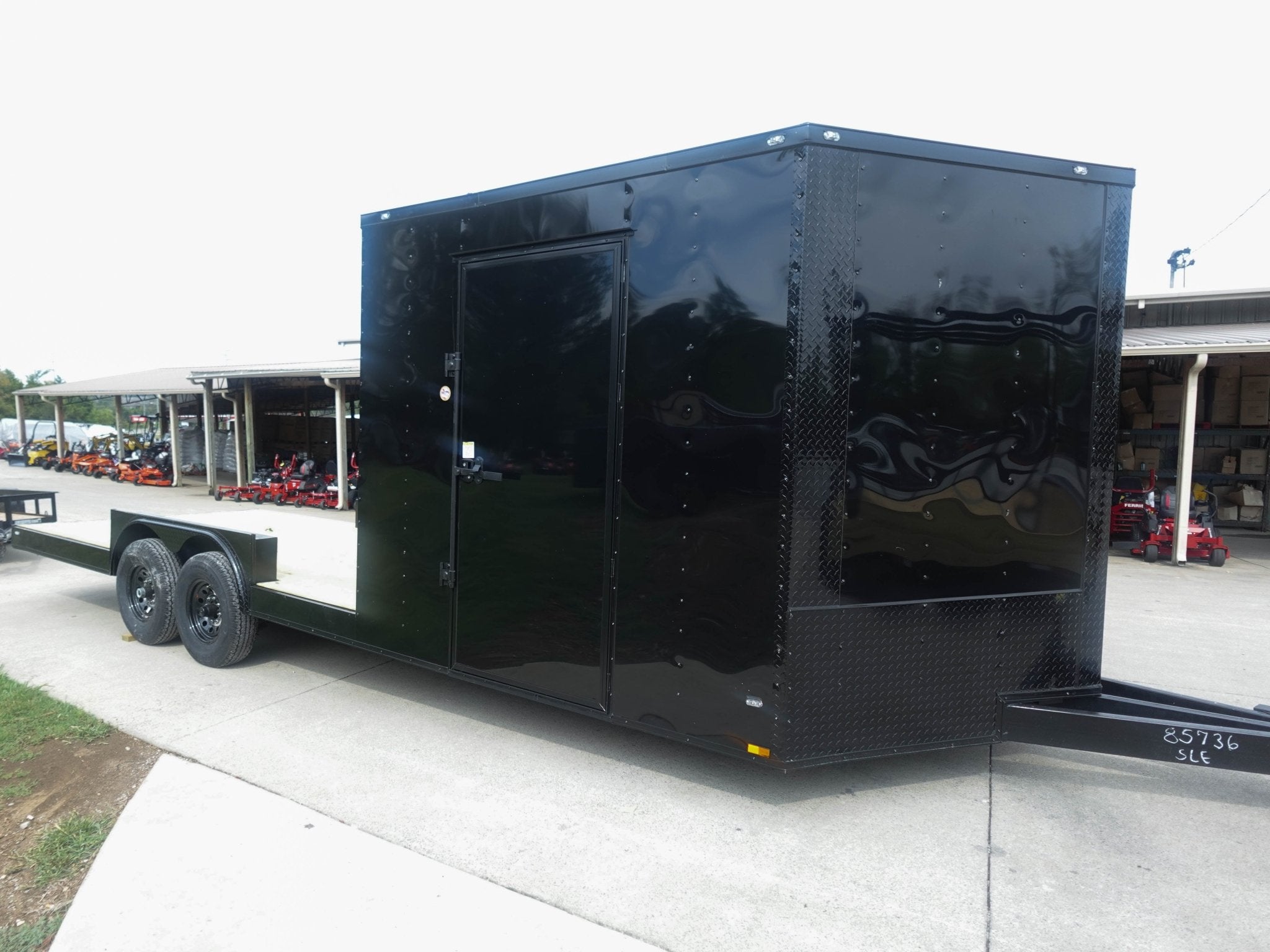 8.5×24 Hybrid Enclosed Trailer V-Nose (2) 7,000lb Axles Storage - Image 10