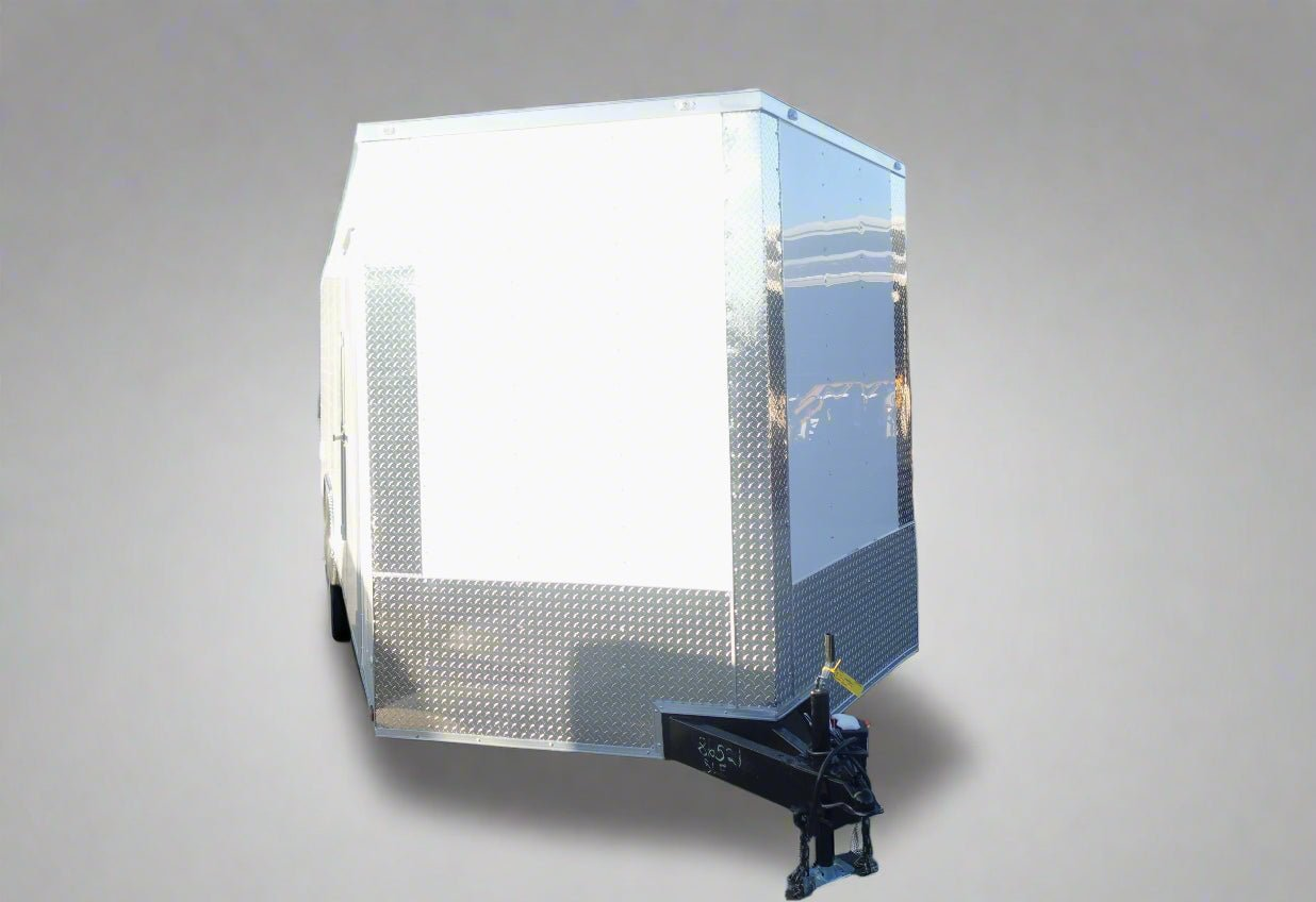 8.5×24 White V-Nose Enclosed Trailer (2) 3500lb Axles 7K GVWR - Image 2