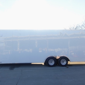 8.5×24 White V-Nose Enclosed Trailer (2) 3500lb Axles 7K GVWR
