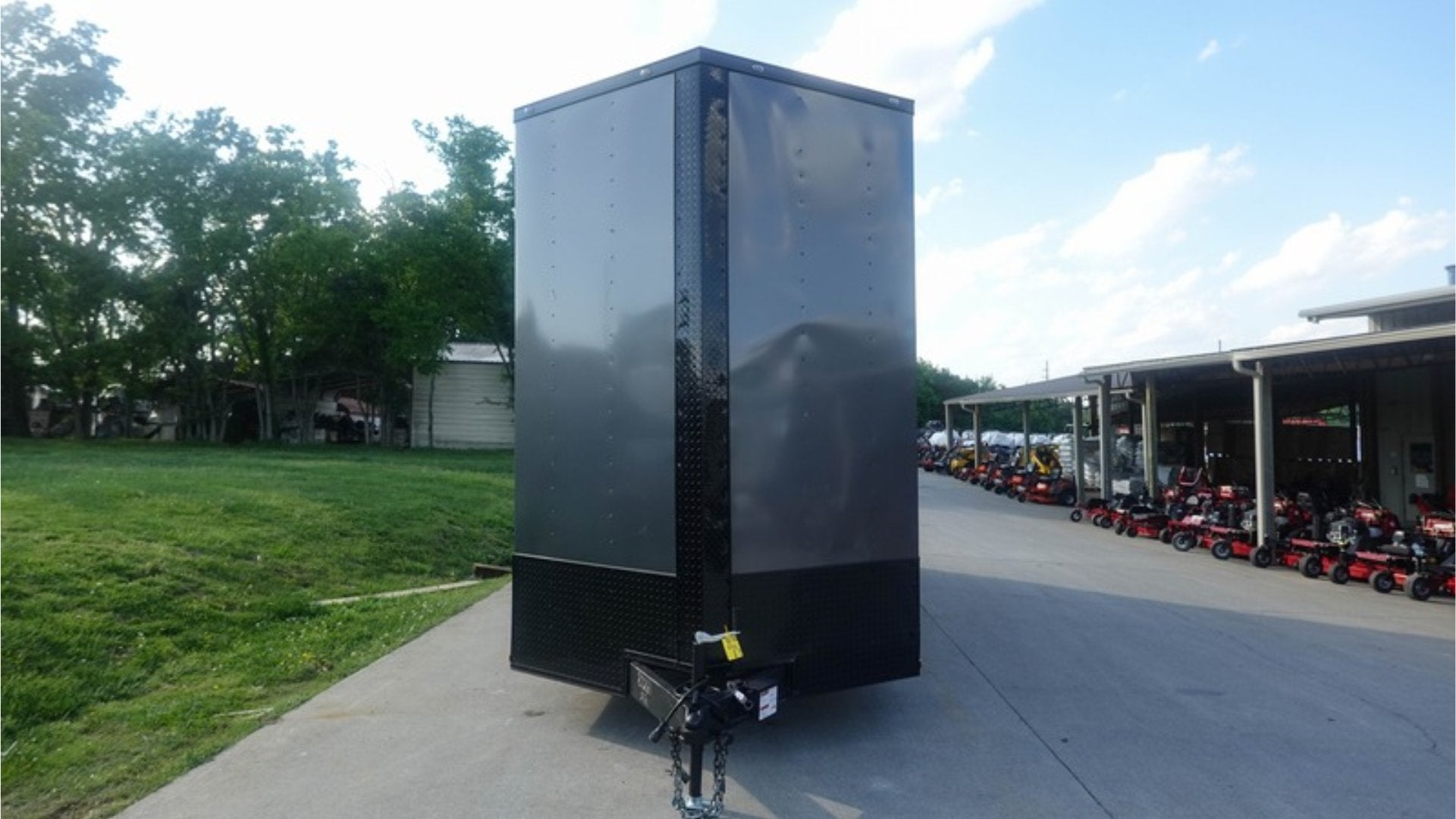 7×20 V Nose Charcoal With Black Out Trim Enclosed Trailer (2) 3500 LB Axles 9 Ft Interior height Barn Doors - Image 2